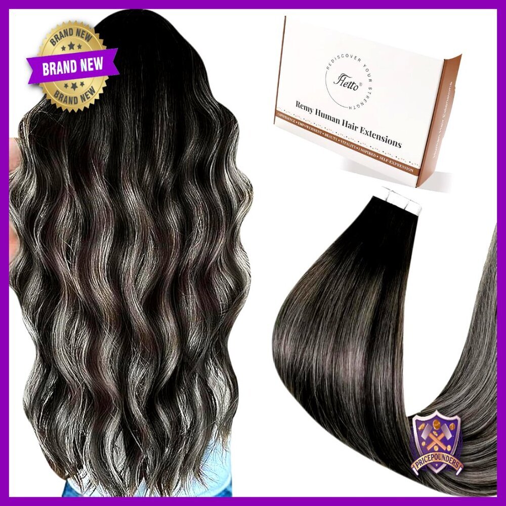 Human Hair Tape Extensions Invisible Tapes Natural Length Reusable Volume